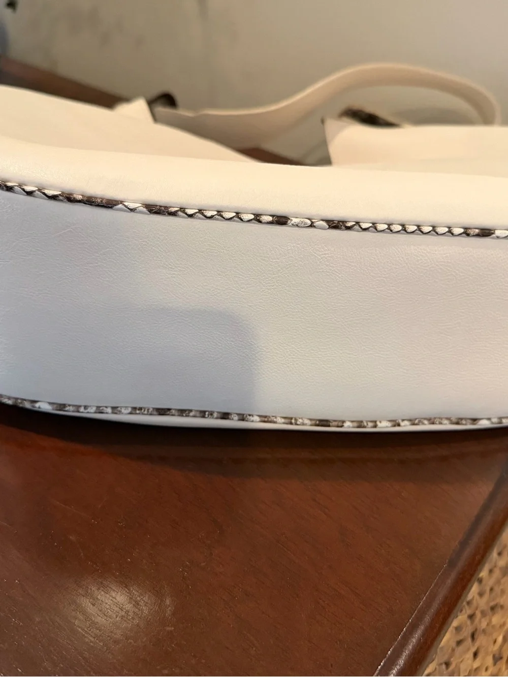 Lucchese Cream Hobo with Snake-Print Trim